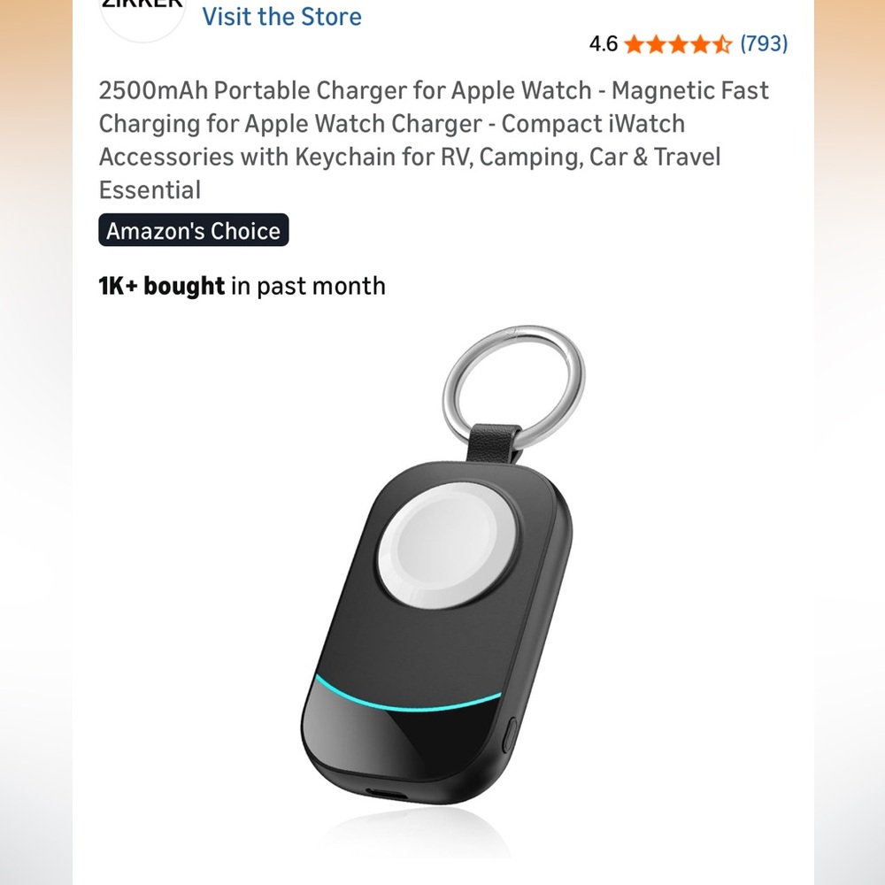 Amazon Black Charger for Apple Watch